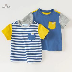 Dave Bella 2024 Summer Boy 's Baby Tshirt Children Top Short Sleeve 풀오버 패션 캐주얼 쿨 야외 스포츠 DB2240041 240328