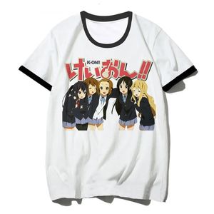 K-On Tshirt Men Graphic White Tir Shirt Vintage Grunge Japanese Camiseta Gráfica Estética 240410