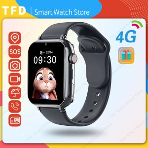 Guarda Kids 4G Smart Watch SOS LBS Posizione Sim Card Call Call WiFi Chat Camera Tlashlight Smartwatch impermeabile per bambini