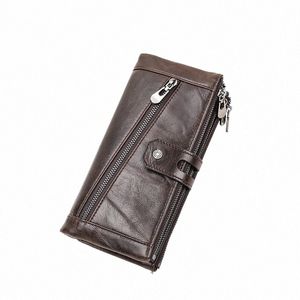 Kontaktens äkta läderkoppling plånböcker för män lg bifold casual rfid korthållare män mynt purses mey clip herr plånbok j2e4#