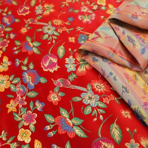 Satin tygbrokad Jacquard tyger blomma mönster kläder för att sy cheongsam och kimono