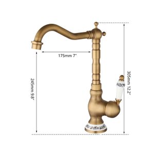 ZAPPO Bathroom Ceramic Basin Faucets Sets Basin Antique Brass Tap Bathroom Sink Washbasin Bath Mixer Set Flower Pattern