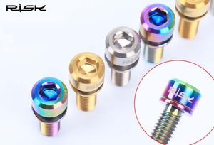 위험 4PCS M6X18 / 20 mm MTB 도로 자전거 유압 디스크 브레이크 고정 볼트 자전거 크랭크 세트 고정 나사 티타늄 합금