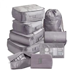 2024 9 stycken Set Travel Organizer Storage Påsar Suitcase Packing Set Storage Cases Portable Bagage Organizer Kläder Sko Tidy Pouchfor för