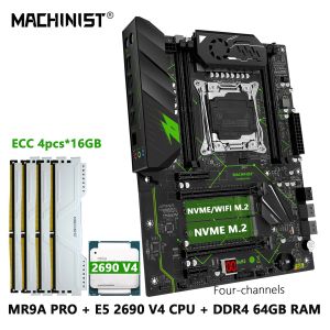 Motherboards MACHINIST X99 Motherboard Kit Set LGA 20113 Xeon E5 2690 V4 CPU processor DDR4 RAM 4*16GB memory ATX USB3.0 NVME M.2 MR9A PRO