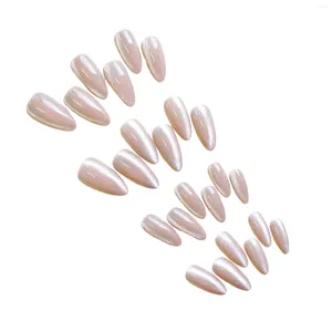 False Nails Almond Press-on Nail For Girls Reusable Resin Long Artificial Women And Girl Salon At Home