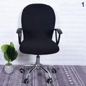 Ny Swivel Chair Cover Elastic avtagbar tryckt stolskydd för datorkontorstolskydd Lätt att installera hemtextilen