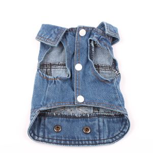 Jaqueta de jeans para cães novo rosto fofo rosto azul jeawing colete de cachorro roupas de cachorro 6 tamanhos 2 design