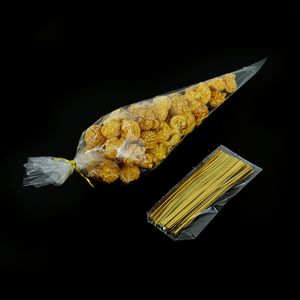 50pcs Clear Cellophan Candy Cone Cookie Keks Verpackungstasche für DIY Hochzeits Geburtstagsfeier Bevorzugt Halloween -Weihnachtslecker