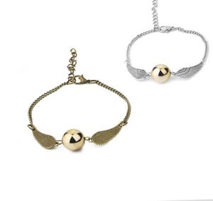 Bracciale a ciondolo di gioielli cinematografico The Deathly Hallows Antique Bronzo Snitch the Golden Snitch Charms Bracciale Spedizione gratuita3187120