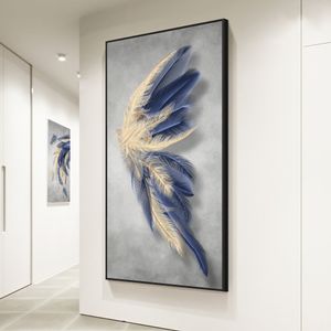 Feather Artwork Canvas målningar Bilder skriver ut modern färgglad nordisk minimalistisk estetisk väggkonst affisch heminredning