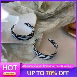 Hoop Earrings C Shaped Beautiful Color C-shaped Striped Large Jewelry And Accessories Vintage Dappled Repeated Use