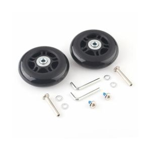 4st. Svart bagageväska resväska ersättande gummihjul Axlar reparationstillbehör Inga brus Casters OD 40mm/54mm/60mm/64mm/80mm