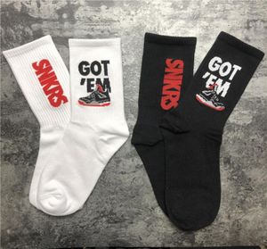 Black White Hip Hop hop stampato Socks Funny Socks Men Sock Fashion Unisex Casual Cotton Crew Socks2705893