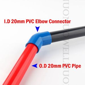 5pcs diâmetro interno 20 ~ 200mm Tubo de PVC 45 ° Conectores de cotovelo iguais Conectores de água de água plástica Conectores de tubo de pvc