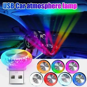 LED Flying Toys Car USB Ambient Lights Angel Eye Disc Automatic Interior Romantic Atmosphere Light Colorful LED Environment Decoration Plug Play 240410