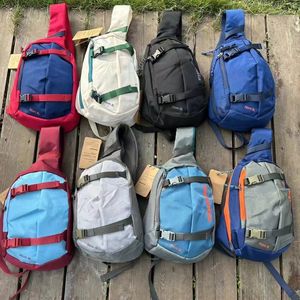 Double Zip Chest Bag Vintage Contrast Color Waist Pack Outdoor Sport Shoulder Bags