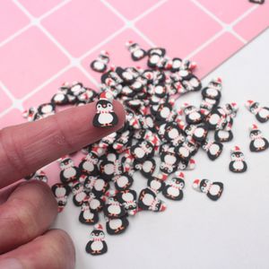 100g/Lot Polymer Clay Penguin with Hat Slices Hot Soft Sprinkles for DIY Crafts Making Toys Filling Accessories