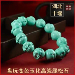 Strand Bracciale Buddha intagliato in porcellana ad alta porcellana naturale