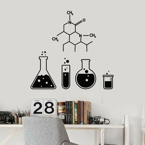 Laboratorio di decalcomania di decalcomania di chimica di chimica in vetro prove di prova in vinile adesivi da parete per la scrivania della camera da adolescente decorazione per la casa z498