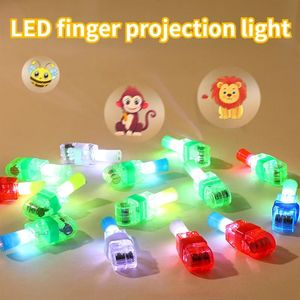 Childrens cartoon projection light detachable finger ring concert LED luminous small toy 240408