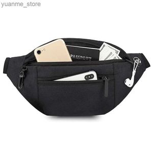 Bolsas esportivas Fanny Pack com 4 bolsos com zíper grande Travel Cross Body Sports Running Leisure No Cartê da cintura bolsa de telefone Y240410