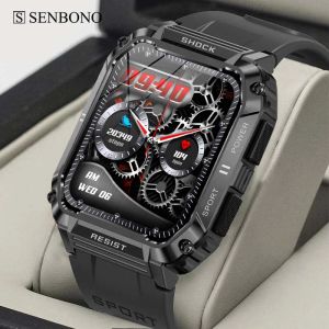 Watches Senbono 2023 New Men's Smartwatch 1,95 tum Big Screen Bluetooth Call Dial Custom Sport Waterproof Smart Watch for Men Women