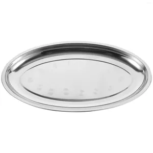 Plattor Plate Family Reunion Rostfritt stål Oval Dinner Western Serving Portable Container Bake Pan