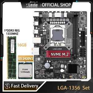 Motherboards LGA1356 Установление материнской платы Combo Xeon E5 2420 V2 CPU 1PCS 16GB DDR3 ОЗУ память