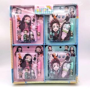 Notebooks 16 PC/Mini Demon Slayer Notebook set con ballpoint pennate Notepad Note Diary Planner Stationery Stationery Supply