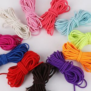 5m/lote de 2,5 mm colorido redondo elástico de corda de corda de borracha elástica elástica para jóias DIY Fazendo acessórios artesanais de costura