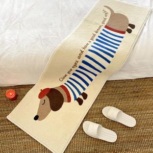 Carpets Cartoon Dog Cashmere Carpet Bedroom Bedside Rug Bathroom Absorbent Non-Slip Rugs Heart Print Floor Mat Living Room Door Mats