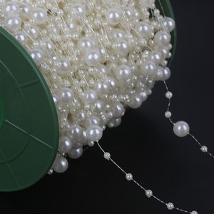 5 metri di pesca in avorio/ colore bianco perle artificiali perle di perle ghirlanda fiore di ghirlanda per nozze per bouquet fiore decorativo