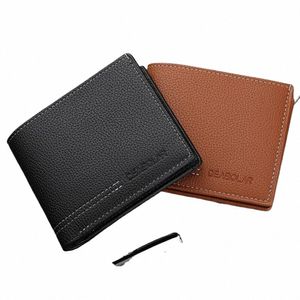 Homem nova carteira minimalista Ultra-Finer couro PU Multi-slot Wallet recém-projetado