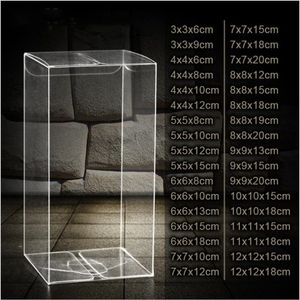 20st Clear PVC Box Packaging Boxes Wedding Christmas Gift Box Small Transparent Plastic Square Beauty Storage Box