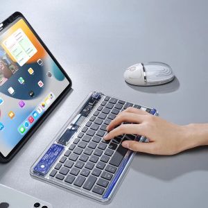 キーボードiPad、Huawei、Samsung Xiaomiタブレット外部キーボード、ホームオフィスミニBluetoothキーボード用のキーボード透明ワイヤレスキーボード