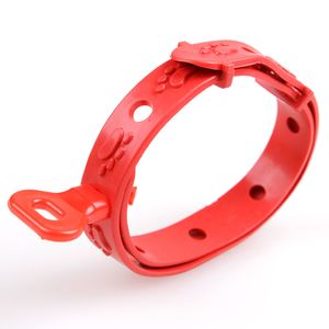 Silicone Rubber Necklace Quick Repel Flea Remover Neck Strap Cat Flea Collar For Pet Dog Anti Tick Red Adjustable Remedy Wipe E