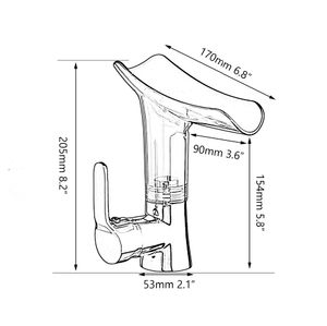 Jieni Cascata quadrata in vetro quadrato Il lavandino del rubinetto del rubinetto del rubinetto a tazzine singola maniglia in ottone cromata tocco di rubinetto da bagno cromata