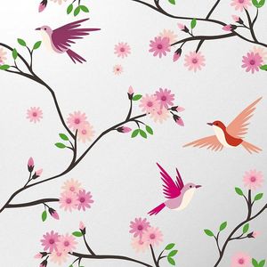 Window Stickers 60 By 200 Cm Matte Film Privacy Stained Glass Heat Control Static Cling Adhesive Bird