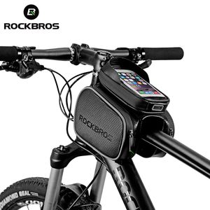 Saco de bicicleta de bicicleta Rockbros Rockbros Saco de Tubo Tubo Tubo MTB MTB Bike Frame Fresh Saddle Bag Acessórios de Bike Pannier