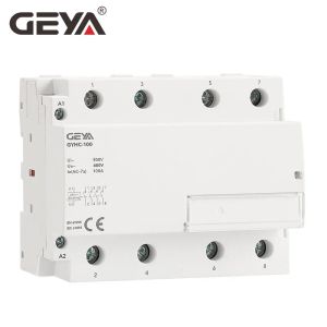 GEYA GYHC 4Pole 100A Modular Contactor 4NO 2NO2NC 3NO1NC 220V 110V 24V Automatic Household Contactor 100A Din Rail Type