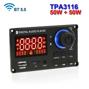 Amplificador 2*50W TPA3116 Bluetooth Audio Digital Power Amplifier Board TPA3116D2 CAR DIY USB AUX FM MP3 Player Módulo