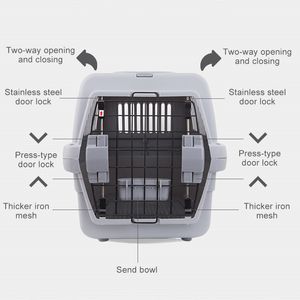 ペット輸送バッグ通気性犬猫キャリアバッグケースビッグスペース航空会社承認済み車の持ち運び旅行子犬ケージボックス