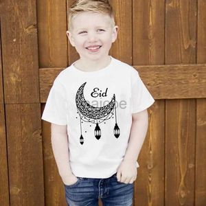 T-shirtler mutlu bayram çocuk kıyafetleri yaz erkek kızlar t-shirt eid ramazan çocukları yürümeye başlayan çocuk tişörtü kısa kollu ramazan kıyafetleri üstleri 240410