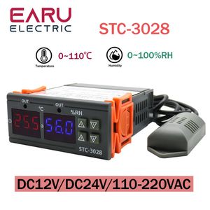 STC- 3028 Dual Digital Temperature Controller Hygrometer C/F Thermostat Two Relay Output AC 110V 220V DC 12V 24V 10A