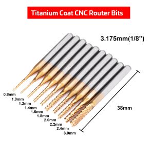 10pcs/40pcs Uç değirmen gravür bitleri Set 3.175mm Shank CNC yönlendirici bitleri bilyalı burun PCB kesici karbür cnc freze aletleri.