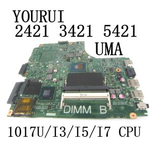 Motherboard For dell Inspiron 2421 3421 5421 Laptop Motherboard with 1017U/I3/I5/I7 CPU PWB:5J8Y4 122041 Mainboard UMA