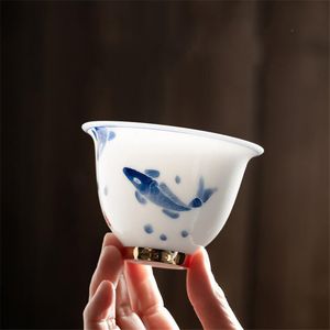 180 ml handbemalte Bambus Keramik Cover Schüssel Suet Jade Sancai Tee Schüssel süßes weißes Porzellan Gaiwan Hochwertiges Geschenk Tee Set