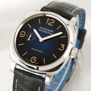 남자 시계 선물 Panerrais Temperament Watch Sapphire Mirror Swiss 자동 이동 크기 44mm Cowhide Strap with Original Needle Buckle 4QF1