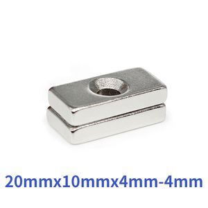 2/5/10/20/50pcs 20x10x4-4mm Quadrate Counterunk Neodym Magnet Loch 4mm 20 x 10 x 4-4 Block Starke leistungsstarke Magnete 20*10*4-4